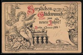 Berlin, 1894, Engel mit Glückwunsch zum