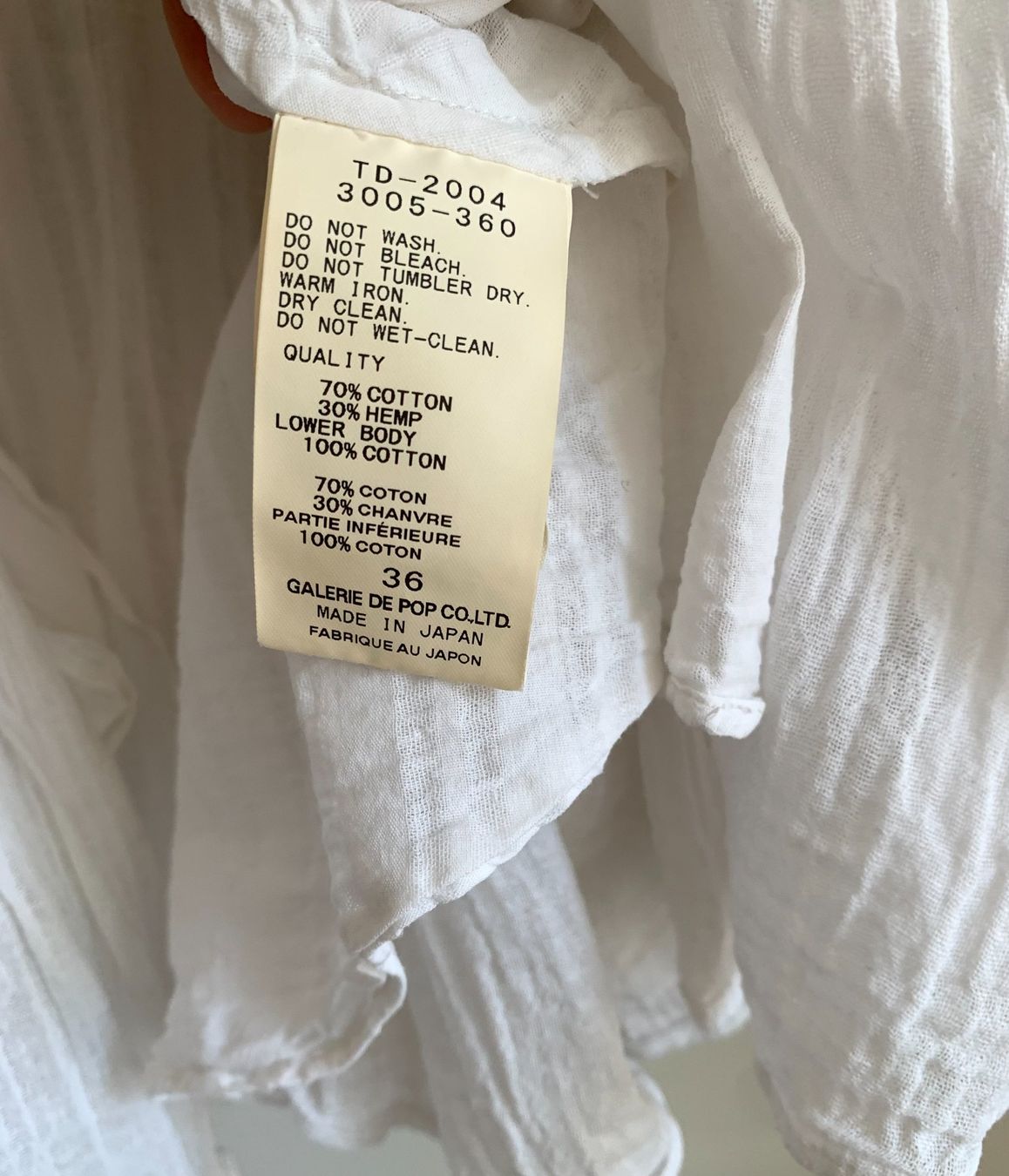Vestes: Pas de Calais 'Asayo' white cotton and hemp jacket | 36 – D'occasion à Basel par gladghost 9