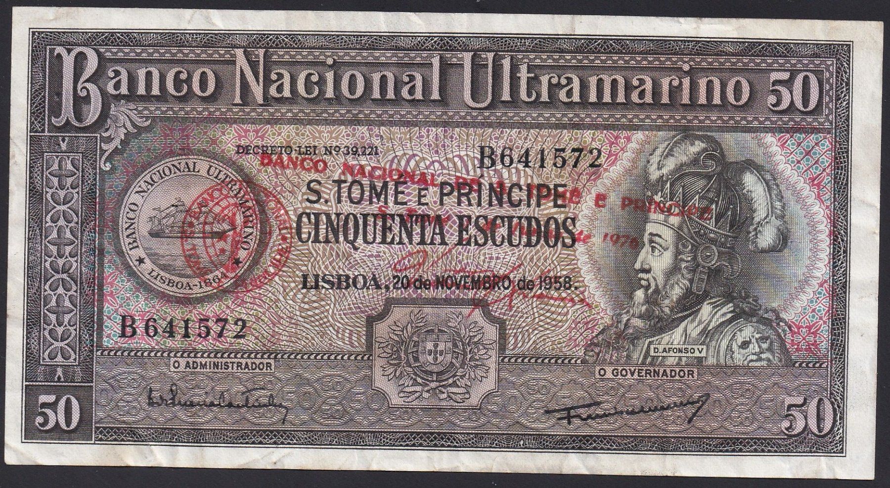 Banconote: Sao Tome e Principe 50 Escudos 1976 – Usato da Brugg AG venduto da banknoten_muesli