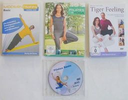 5 DVDs Pilates und Yoga, zusammen