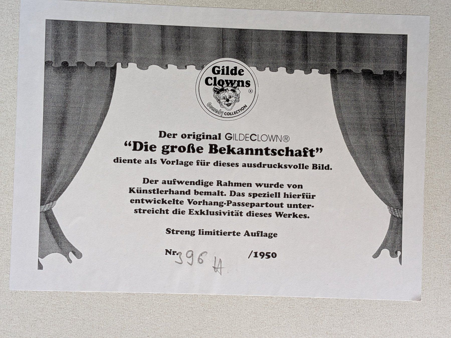 Dipinti: Original Gildeclow "Die grosse Bekanntschaft" gerahmt – Usato da Zürich venduto da vitibaba 3