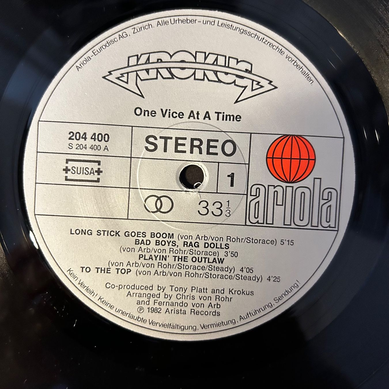Dischi in vinile: Krokus - One Vice At A Time, Vinyl LP – Usato da Aesch BL venduto da BlueMusicRecords 4