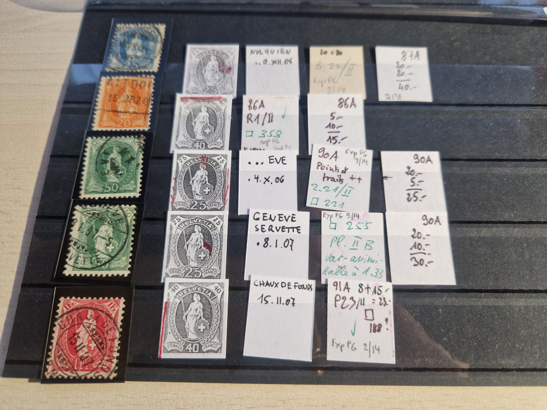 Tutti i francobolli: Stehende, verschiedene Plattenfehler/Retouchen, ab 1.- – Usato da Burgdorf venduto da Glossy01