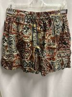 African Vintage Sommer Shorts mit Ethno Muster, Grösse M/L