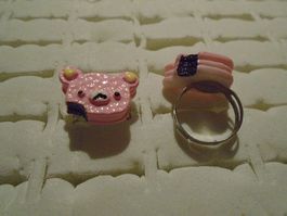 Kinder Fingerring Tort Kopf Bär, rosa