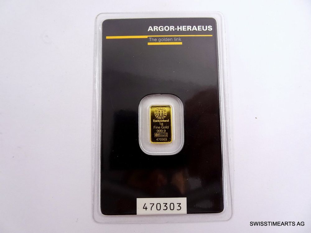 1 GRAM 999,9 ARGOR-HERAEUS GOLD BAR (Gebraucht) in Zürich für CHF 70 ...