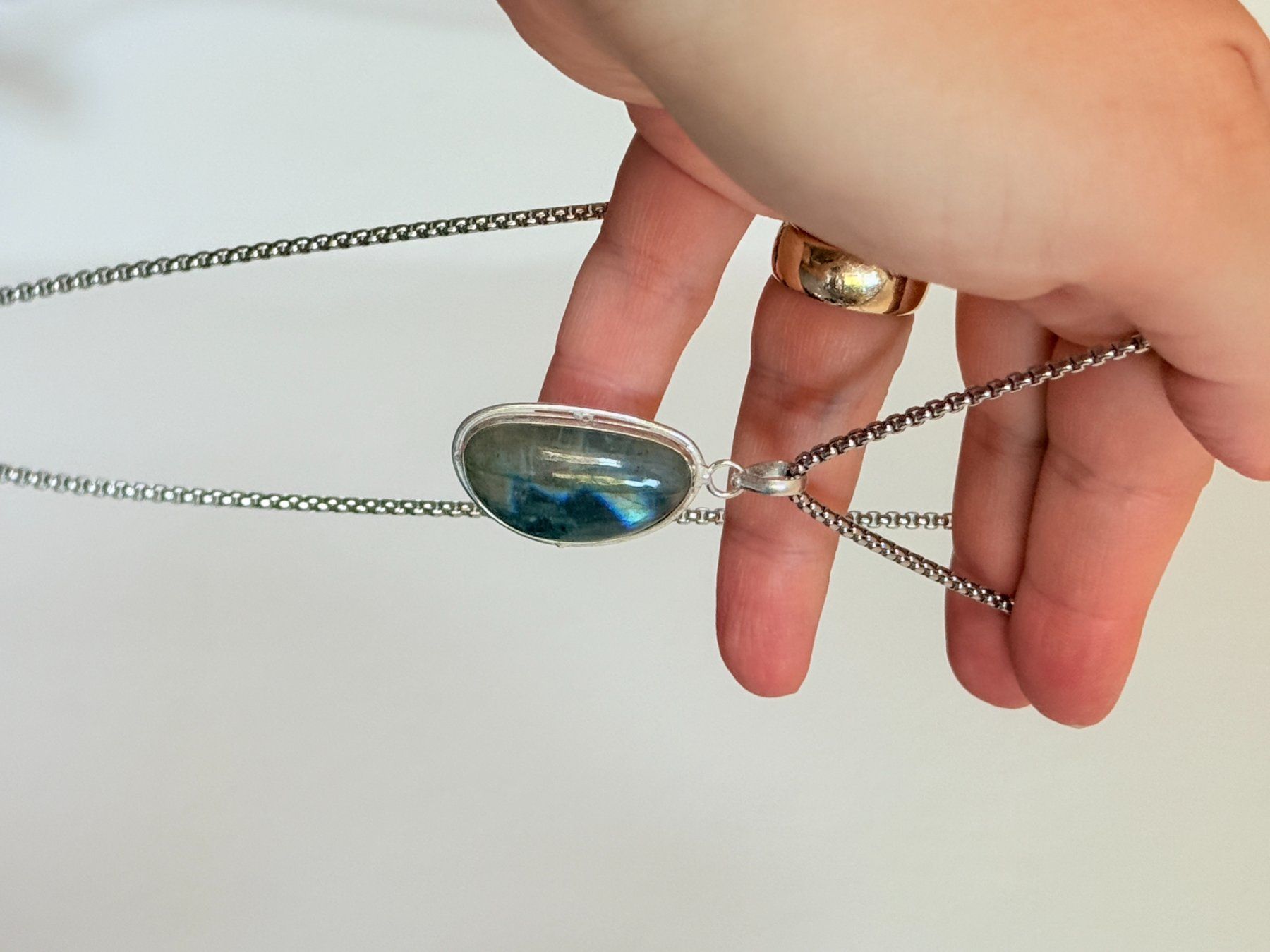 Catenine: Pendentif Labradorite Unique - Bijou Été Bohème – Nuovo e nell'imballaggio originale da Genève venduto da AWWA 6
