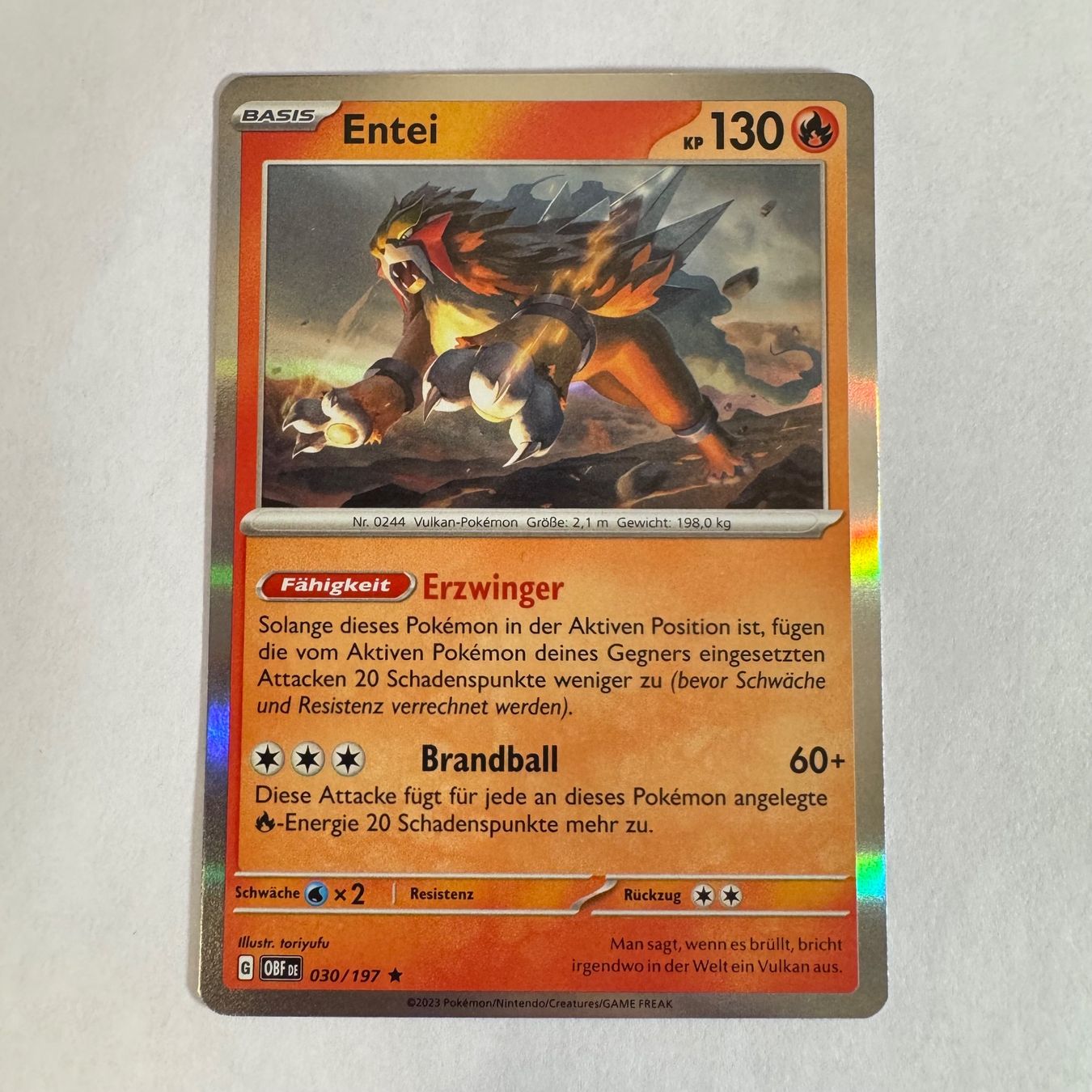Pokémon Carte collezionabili: Pokémon OBF - Entei - 30 / 197 - DE – Nuovo (secondo la descrizione) da Staad SG venduto da miaCards