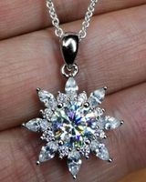 Collier argent avec diamant de moissanite de 1 ct certifié