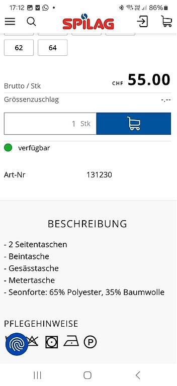 Pantaloni: Arbeitshose von Spilag – Usato da Aarau Rohr venduto da Adoxa 1