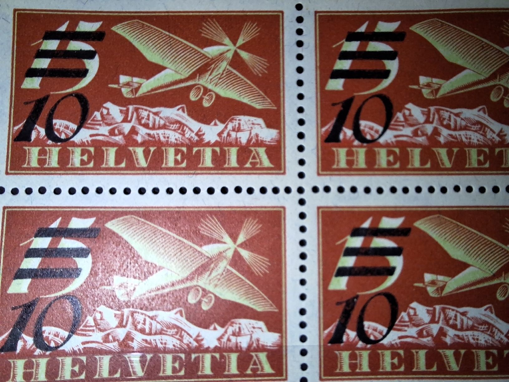 Tutti i francobolli: Lot Flugpost Blocks Kat ca 400.- – Usato da Balgach venduto da SIMEON27 2