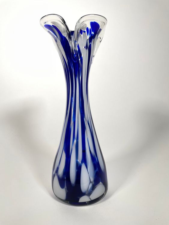 Lampenlux Hängeleuchte Thunder – Murano Glas Blau/weiß, 140 Cm, E27, Chrom, Für Innen