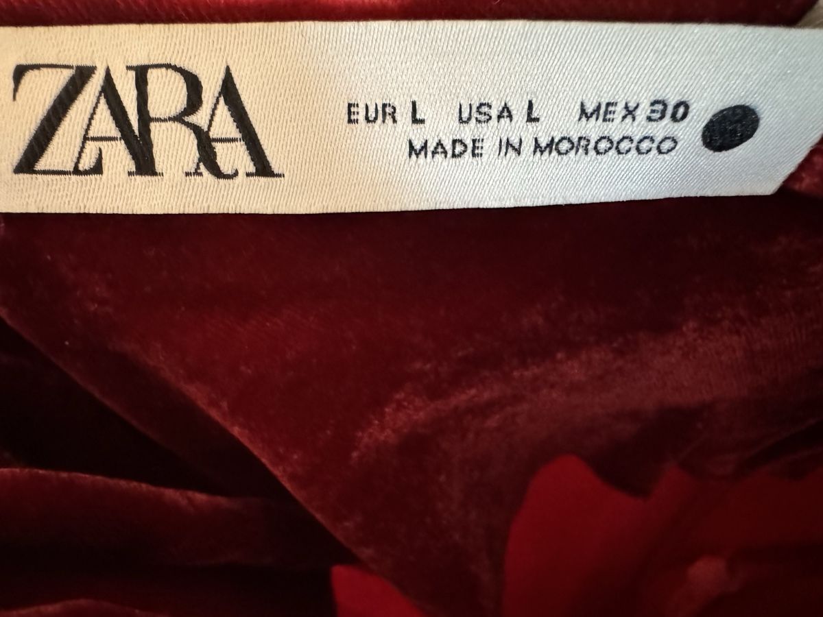 Zara Vestiti: Zara Samtkleid, Gr. L, Bordeauxrot – Usato da Igis venduto da jul_7vgf 3