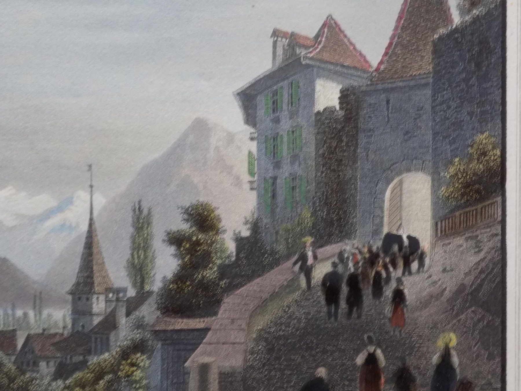 Incisioni: Thun kolorierte Ansicht von Rohbock – Usato da Risch venduto da Antikfee 7