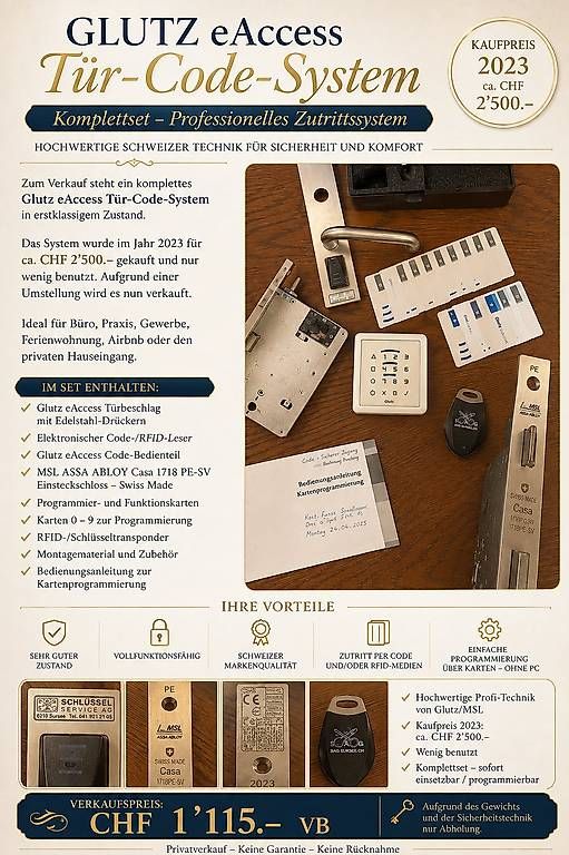 Cadenas: GLUTZeAccess Profi Türcodesystem komplett RFID + Codeschloss – D'occasion à Neuenkirch par Sandra.S.K.