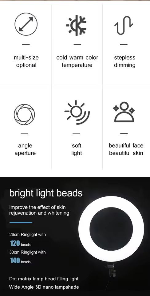 Lampes: Ring Light Anneau Selfie smartphone trépied télécommande – Neuf avec emballage d'origine à Bottens par 2Lens 2