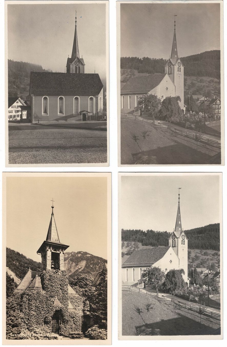 Cartoline postali: 4 Ansichtskarten Kirchen (1 x Vitznau und 3 x ???) – Usato da Küsnacht ZH venduto da scholli58