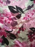 Seide geblümt violett fuchsia schwarz grau