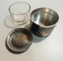 Puderdose versilbert von WMF alte Puderdose mit Kristall Beh
