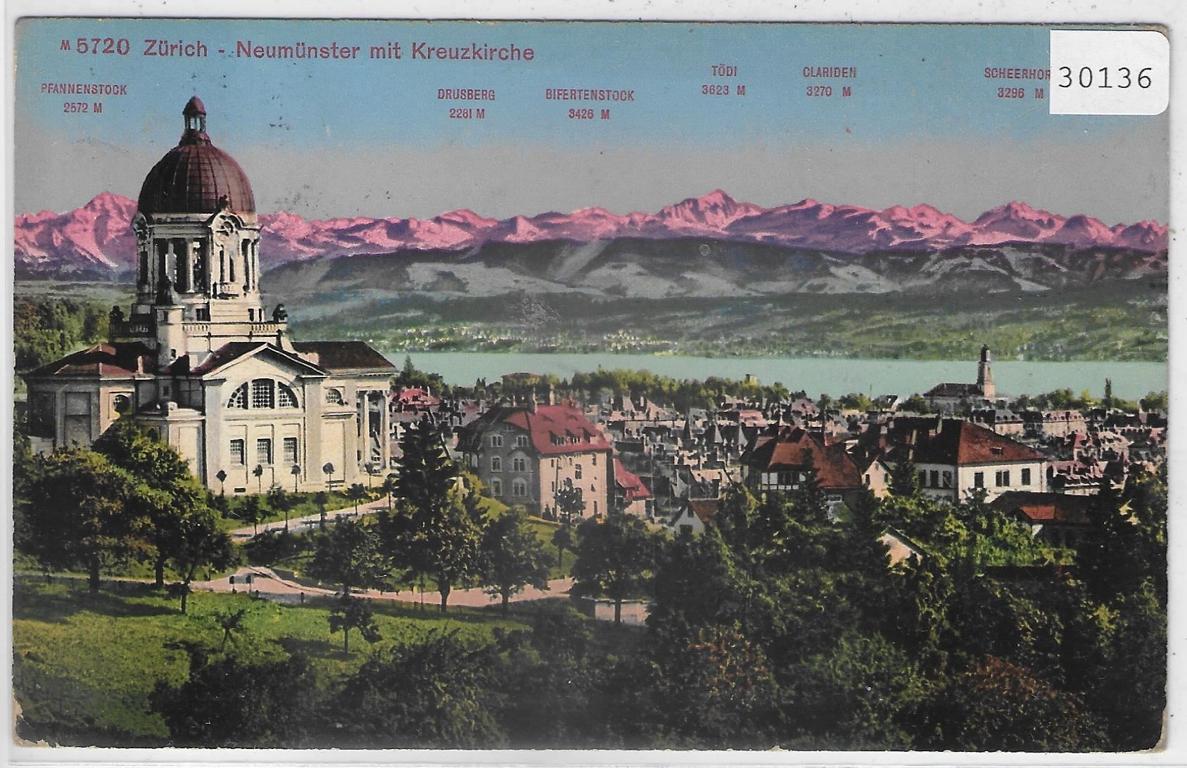 Cartoline postali: Zürich - Neumünster mit Kreuzkirche – Usato da Ettingen venduto da Kartenplanet
