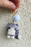 Amigurumi Schlüsselanhänger mit Katze  Neu, handgemacht. 
