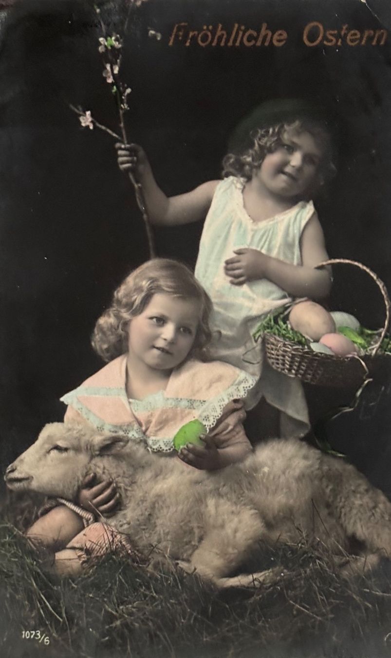 Ansichtskarten: Ostern, Kinder, Schaf, Vollstempel Kirchberg SG – Gebraucht aus Frauenfeld von Merk52