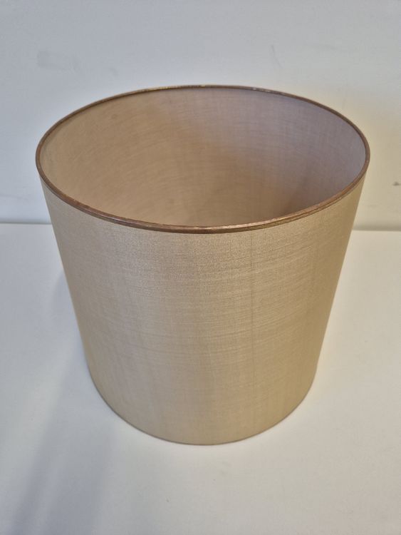 Runder Lampenschirm Aus Karton, Beige Kariert Mit Schleife – Ø 40 Cm, Landhaus- & Vintage-Stil