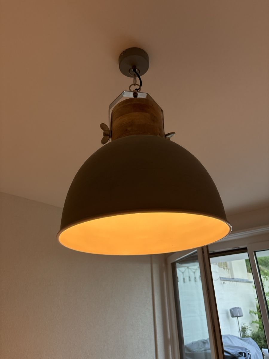 Lampadari & plafoniere: Pendelleuchte Metall Holz grau – Usato da Oberengstringen venduto da tal_t5f9 3