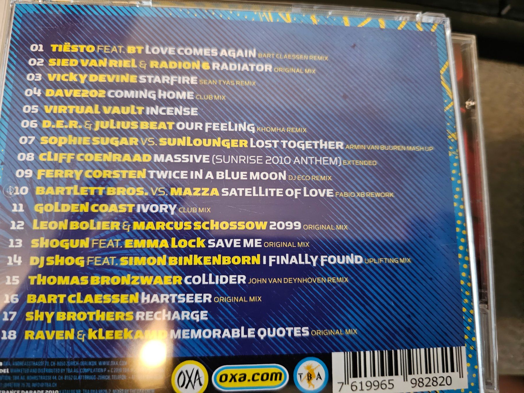 CD: Oxa Trance parade 2010/DJ/Streeparade – Usato da Bremgarten AG venduto da musiccollector 1