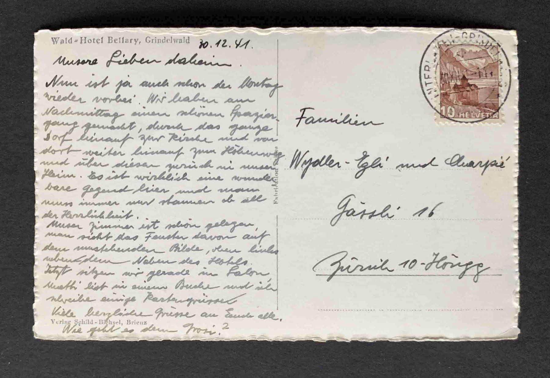 Cartoline postali: AK Grindelwald Wald Hotel Bellary – Usato da Goldau venduto da artelier1 1