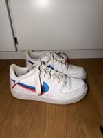 Nike Air Force 1 Sneaker weiss blau rot gebrauchter Zustand