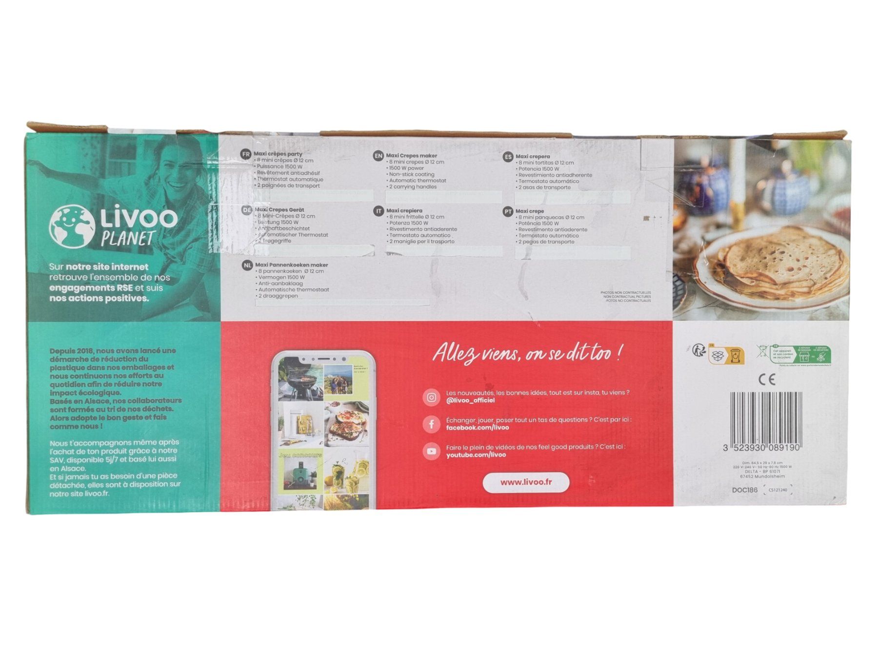 Elettrodomestici da cucina: LIVOO Maxi Crepes Maker – Nuovo (secondo la descrizione) da Wangen b. Olten venduto da Restwert_Wangen 1