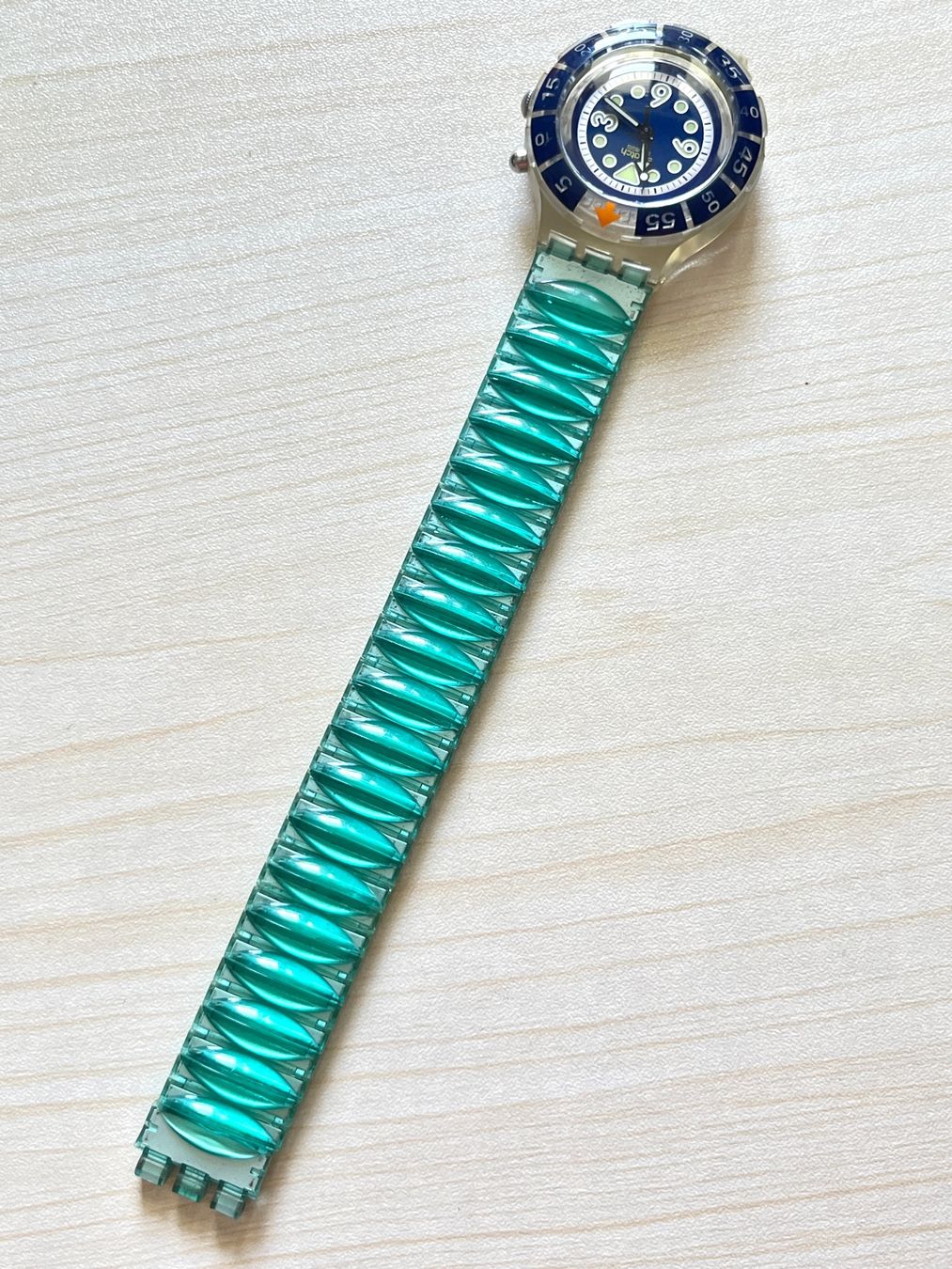 Swatch Orologi: Swatch Scuba Uhr Aqua Blue Armband – Usato da Grenchen venduto da chththl 3