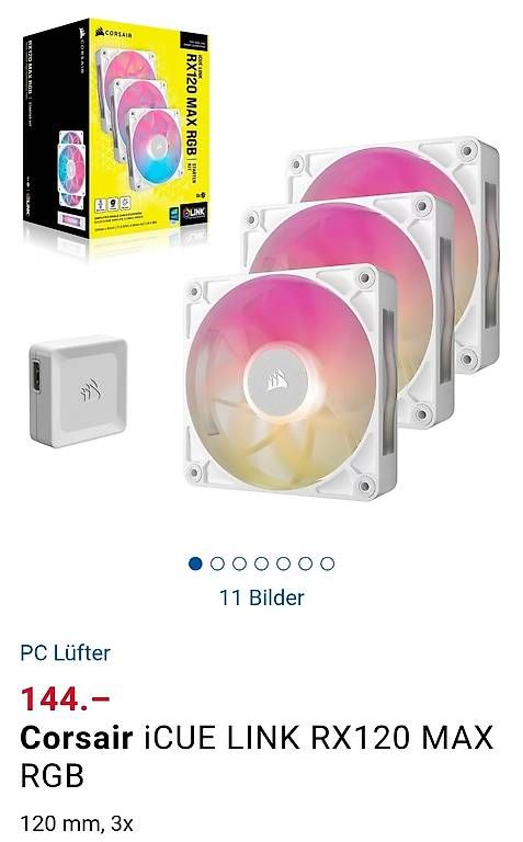 Corsair PC: Corsair RX120 RGB Starter Kit – Usato da Unterengstringen venduto da Baldyman 1