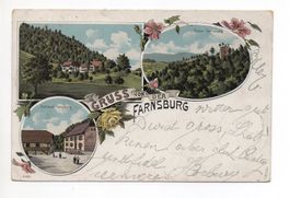 Liestal LITHO Gruss von der FARNSBURG Kurhaus & Ruine