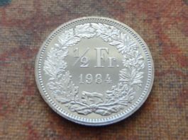 1/2 Fr. 1984  AUS MUNZSATZ KAPUTT