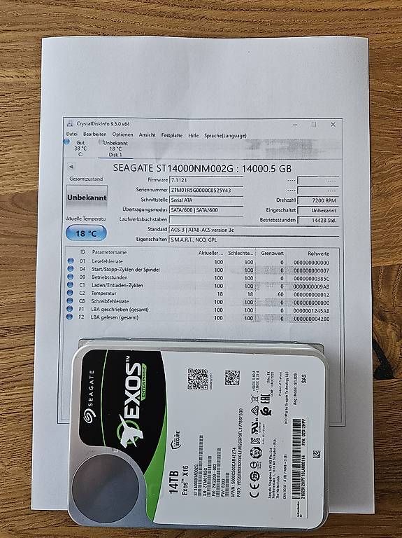 Seagate Dischi rigidi: Seagate Exos X16 14TB SAS Harddisk mit 14428h – Usato da Worb venduto da MisterSunshine