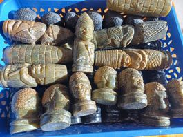 Scacchi da collezione intagliati a mano pietra 16 + 16 pezzi