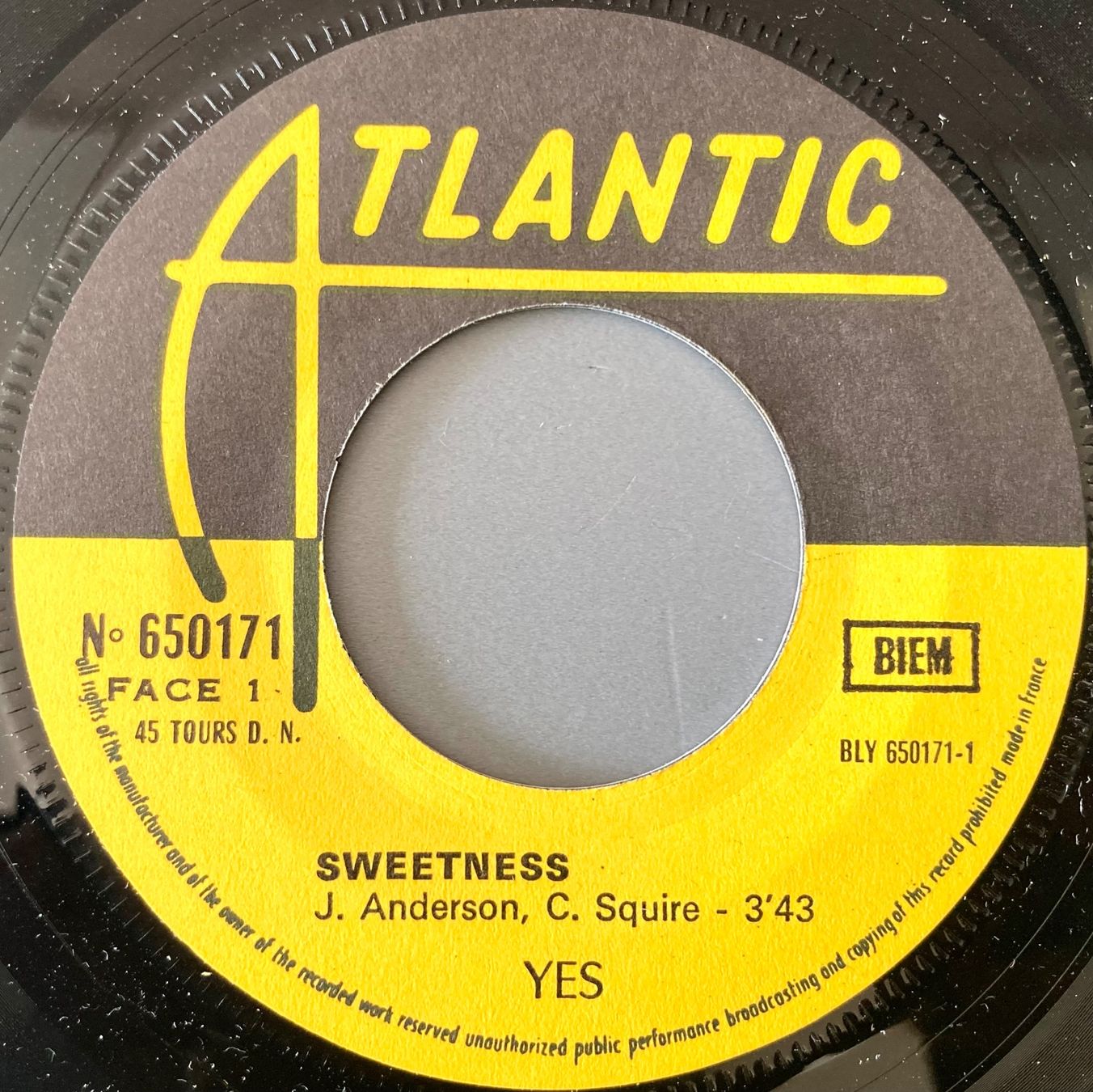 Dischi in vinile: YES - SWEETNESS – Usato da Poliez-Pittet venduto da Newtown-Records 2