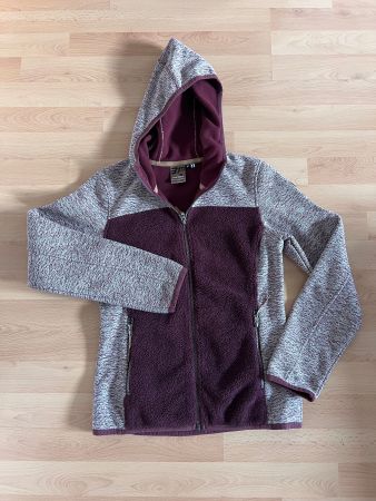 Fleecejacke Zipper Kapuze bordeaux Grösse M