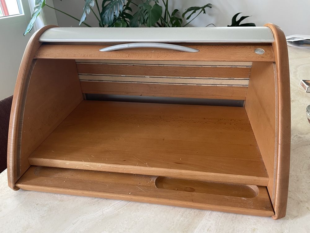 HOMEKOKO Brotkasten Aus Bambus – Großes Fassungsvermögen, Mit Sichtfenster, 39,1x21,6x22,9 Cm, Schwarz