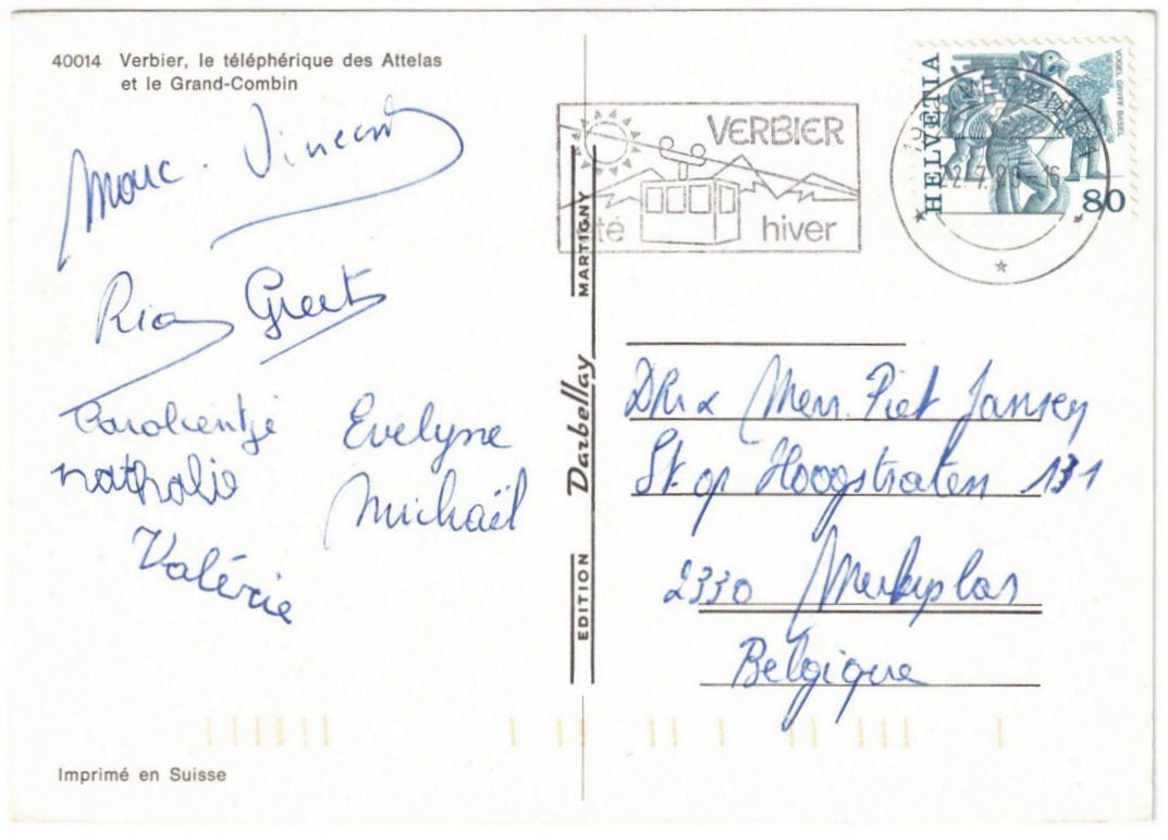 Cartoline postali: Verbier - Luftseilbahn Attelas – Usato da Binningen venduto da Mountainrider 1