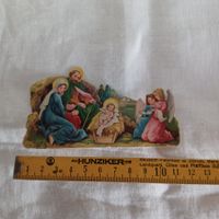 Antike Oblade Prägebild Weihnachtskrippe