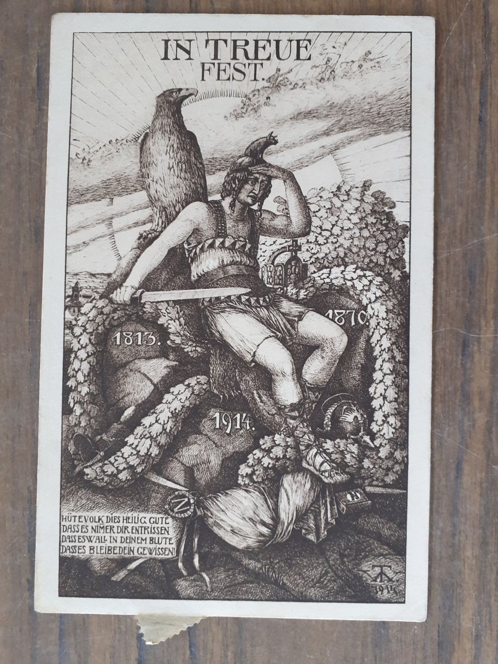 Cartoline postali: Ansichtskarte 1. Weltkrieg In Treue fest – Usato da Mörschwil venduto da antiksalon