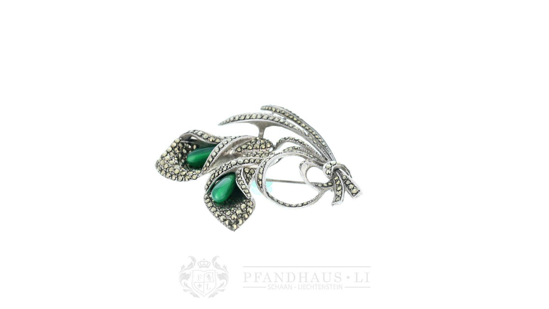 Broschen & Nadeln: BROSCHE / ANSTECKNADEL "BLUME" IN 800ER SILBER – Gebraucht aus Schaan von  2