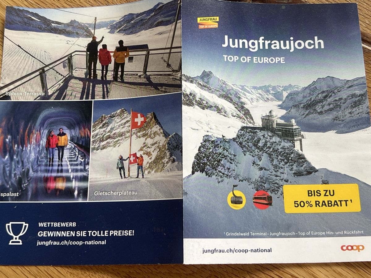 Buoni: Jungfraujoch Vergünstigung – Nuovo e nell'imballaggio originale da Wetzikon ZH venduto da whocareszh