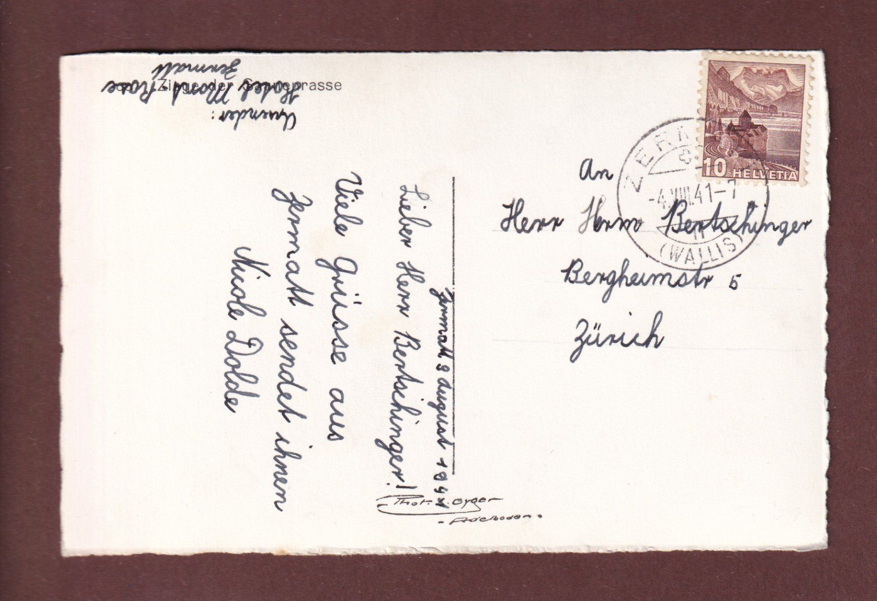 Cartoline postali: ZIEGE der Saanenrasse - 1941 – Usato da Pully venduto da nicecards-shop 1