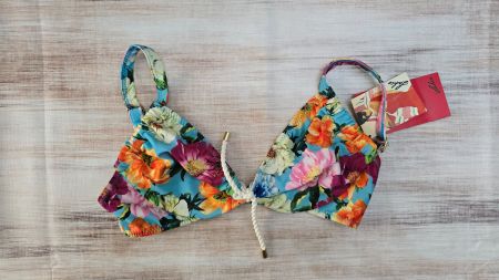 Lahco Bikini Top - 38/B - Türkis-Multi 👙 „Acapulco“