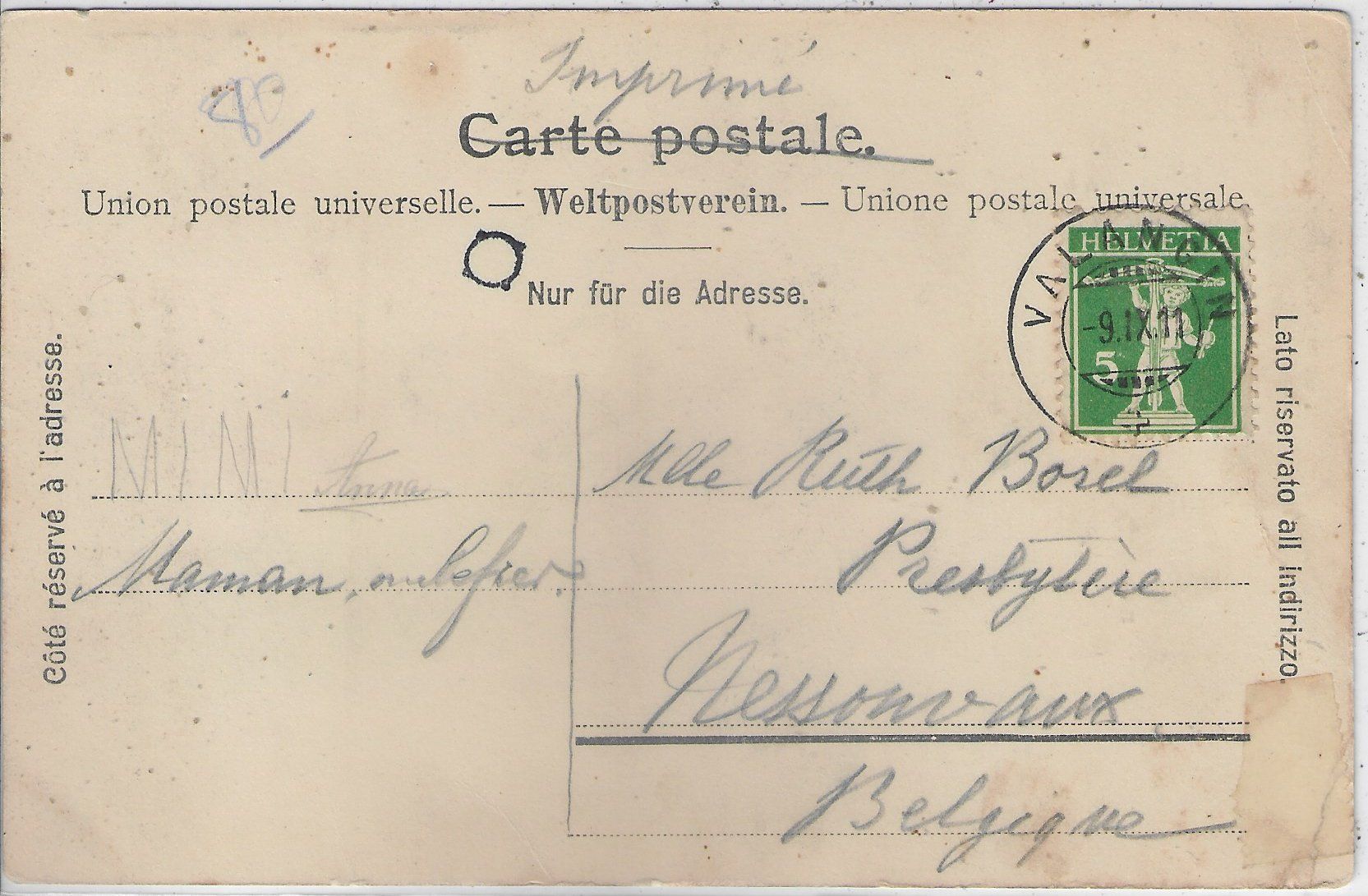 Cartoline postali: Valangin - Le Chateau - Fahnen-Litho – Usato da Ettingen venduto da Kartenplanet 1