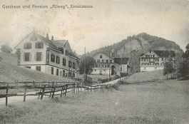 Ennetmoos NW Allweg Gasthaus Schulhaus Kapelle 1920